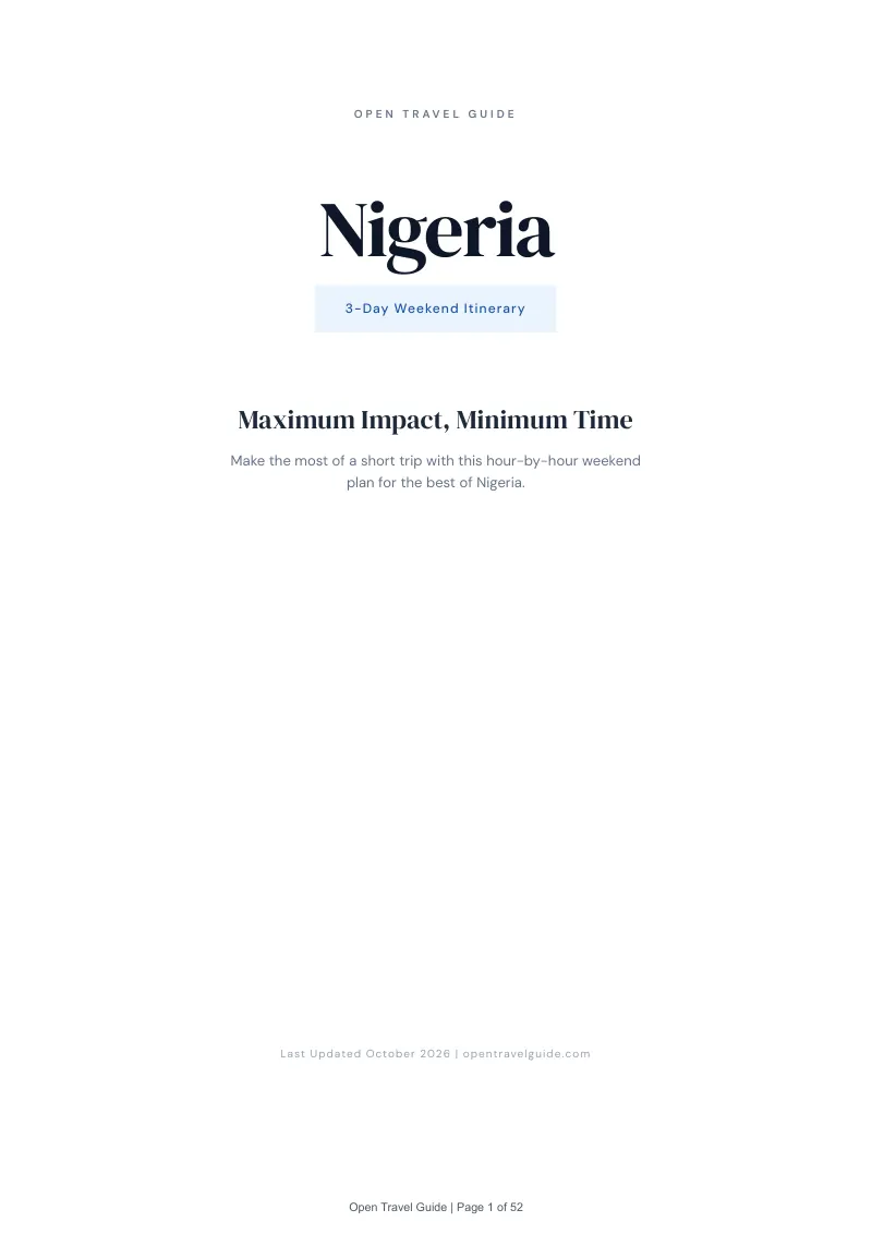Nigeria 3-Day Weekend Itinerary: Cover