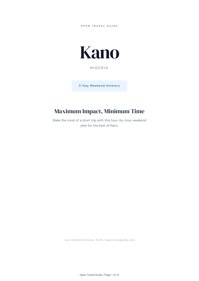 Kano 3-Day Weekend Itinerary: Cover