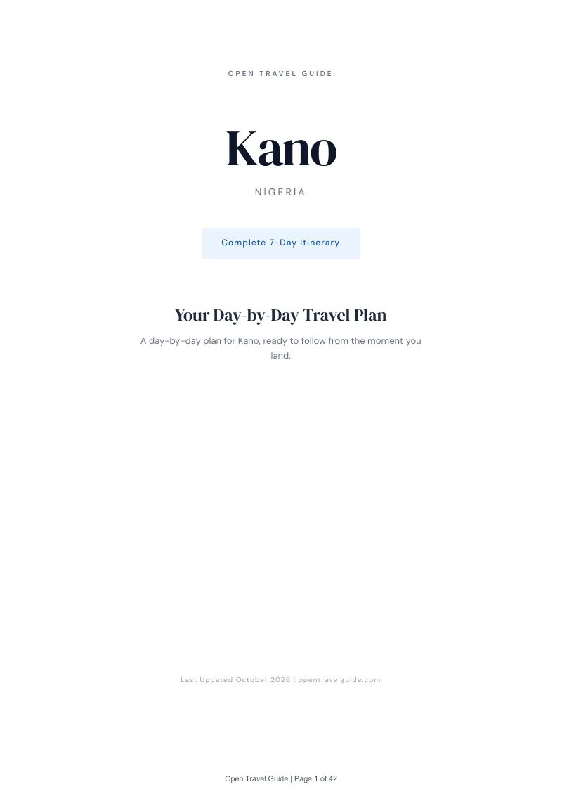 Kano 7-Day Itinerary: Cover