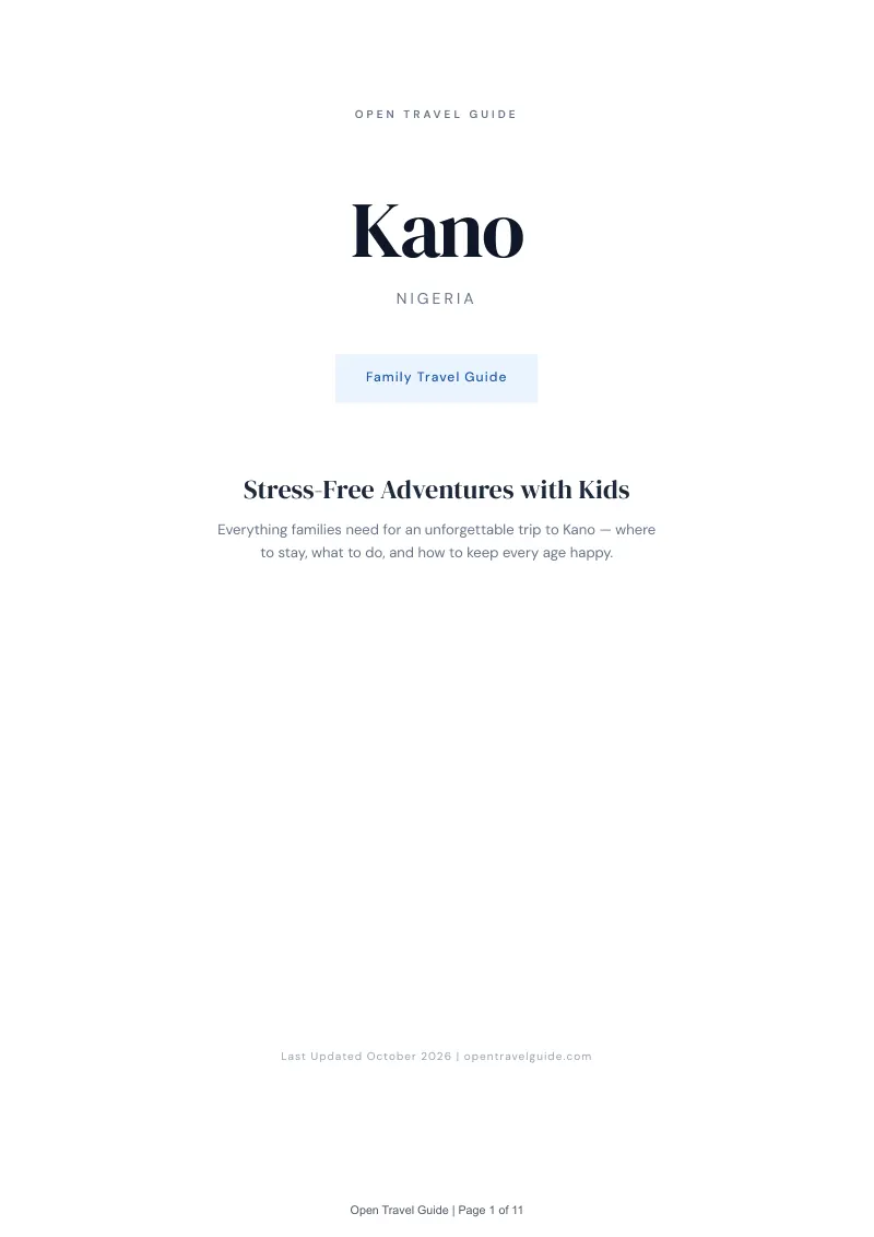 Kano Family Travel Guide: Cover