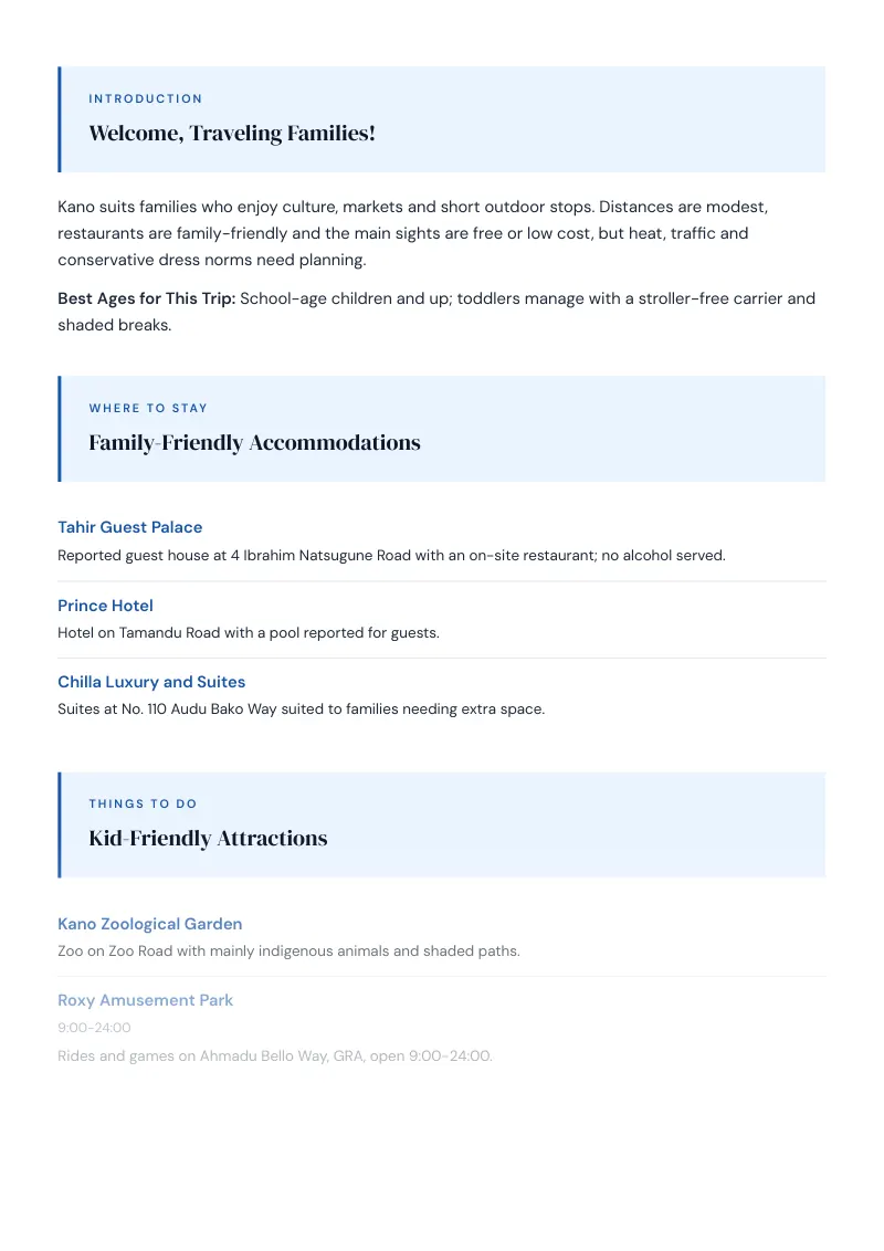 Kano Complete Travel Bundle: Family guide · Kid-Friendly Attractions