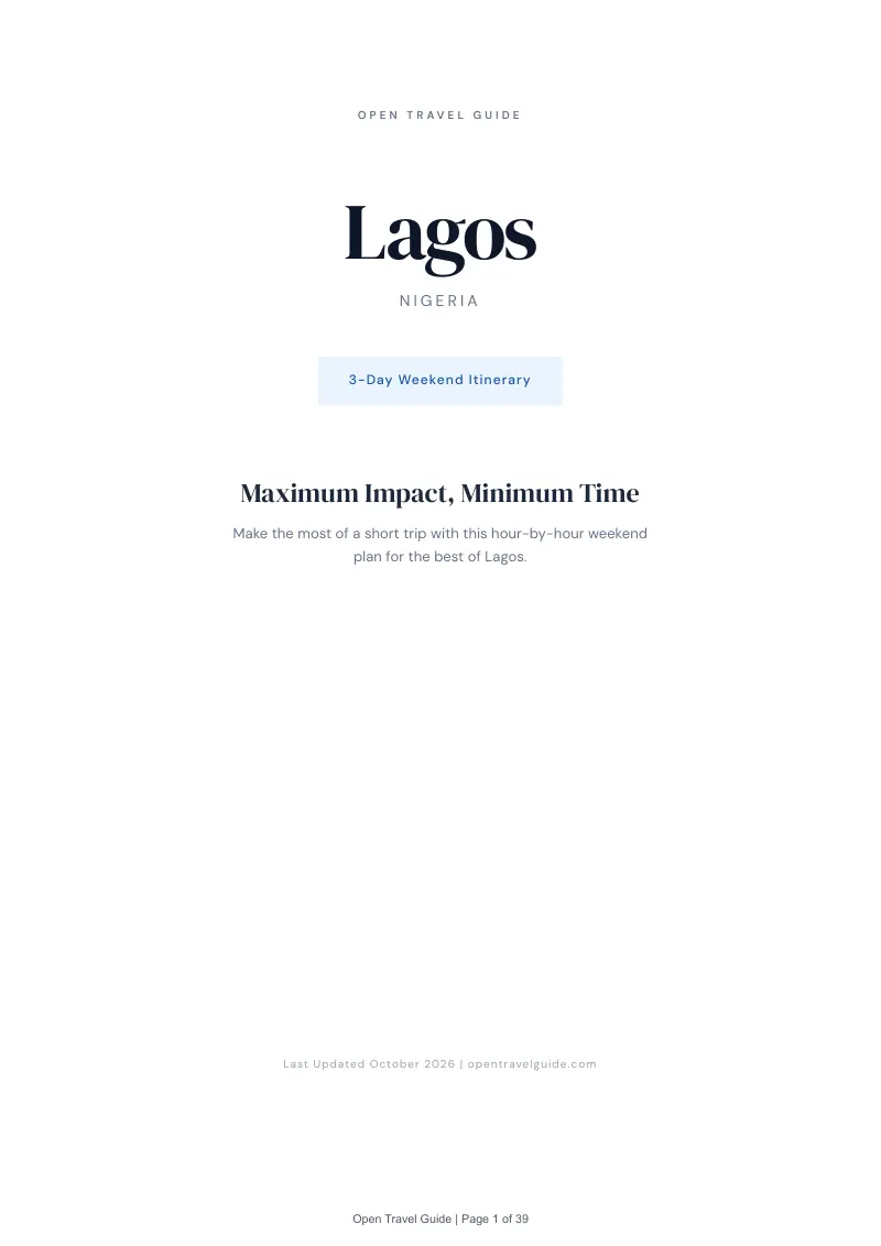 Lagos 3-Day Weekend Itinerary: Cover