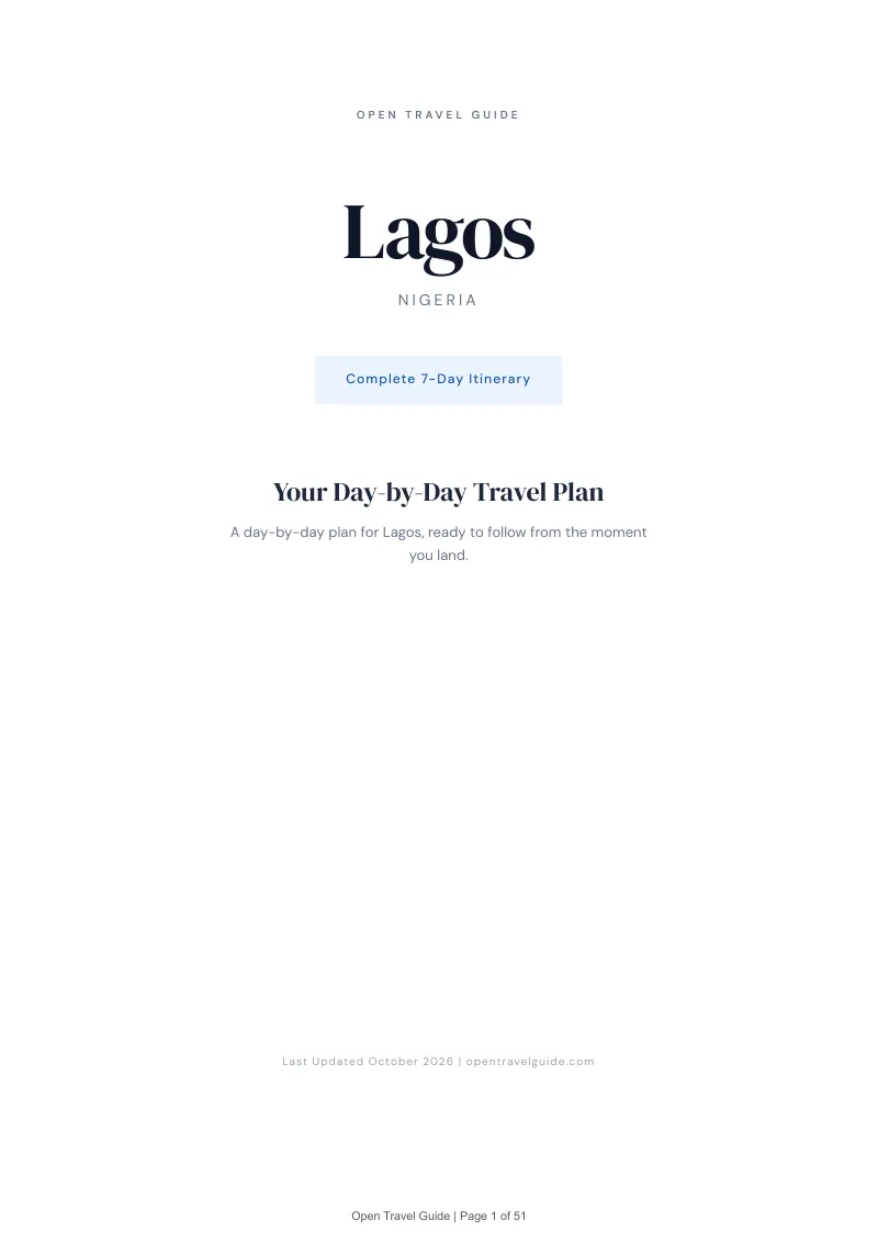 Lagos 7-Day Itinerary: Cover