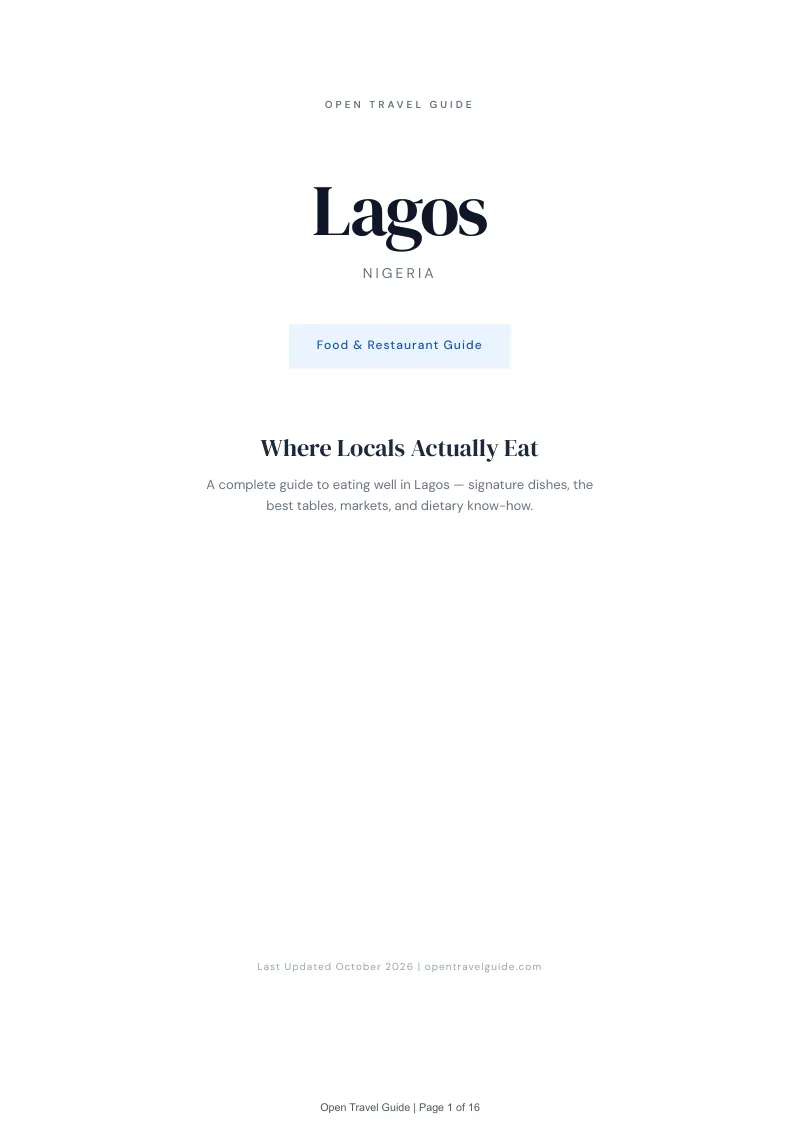 Lagos Food & Restaurant Guide: Cover