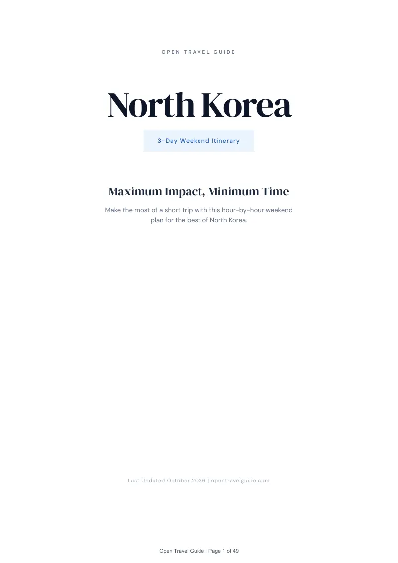 North Korea 3-Day Weekend Itinerary: Cover