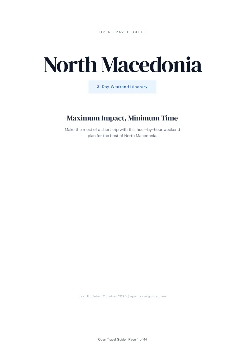 North Macedonia 3-Day Weekend Itinerary: Cover