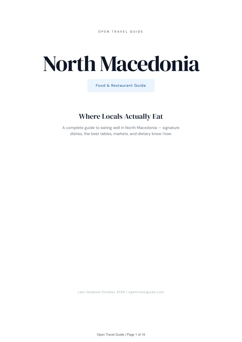 North Macedonia Food & Restaurant Guide: Cover