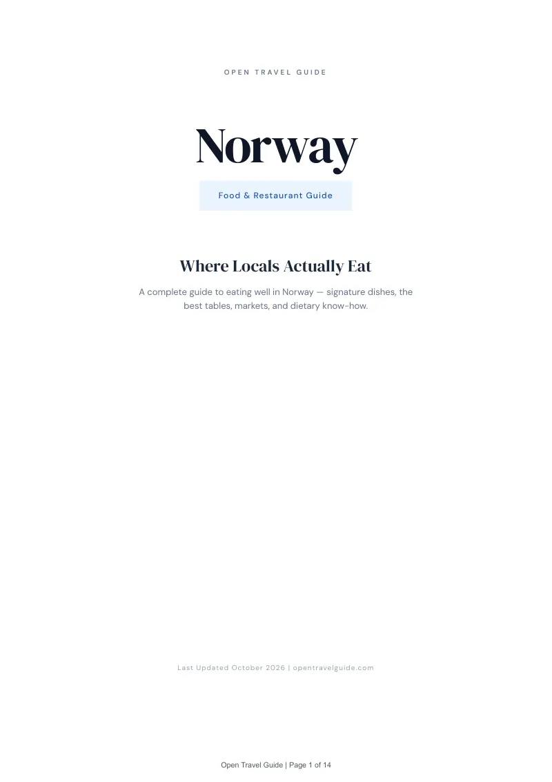 Norway Food & Restaurant Guide: Cover