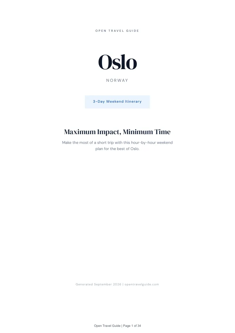 Oslo Complete Travel Bundle: 3-day itinerary · Cover