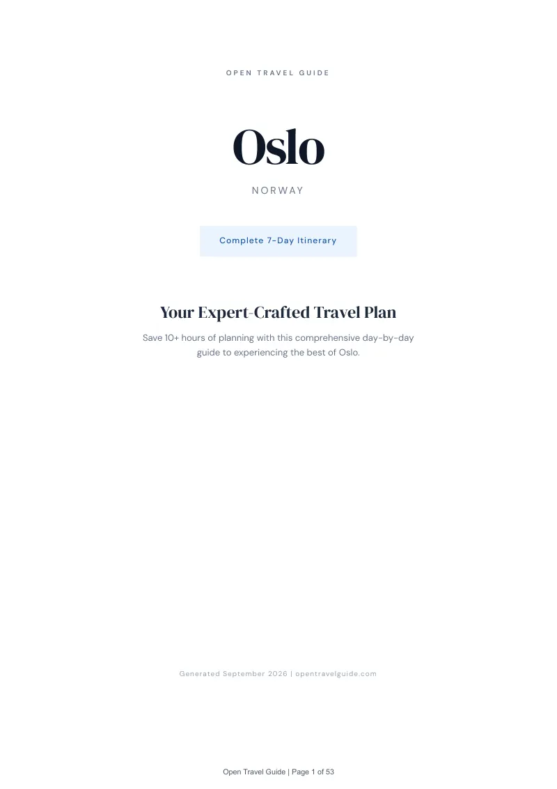 Oslo Complete Travel Bundle: 7-day itinerary · Cover
