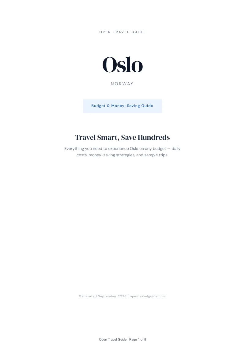 Oslo Complete Travel Bundle: Budget guide · Cover