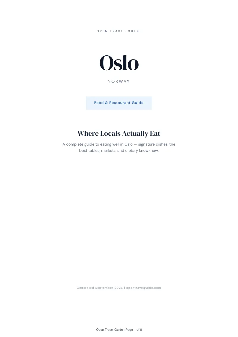 Oslo Complete Travel Bundle: Food guide · Cover
