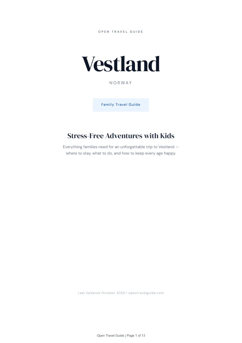 Vestland Family Travel Guide: Cover