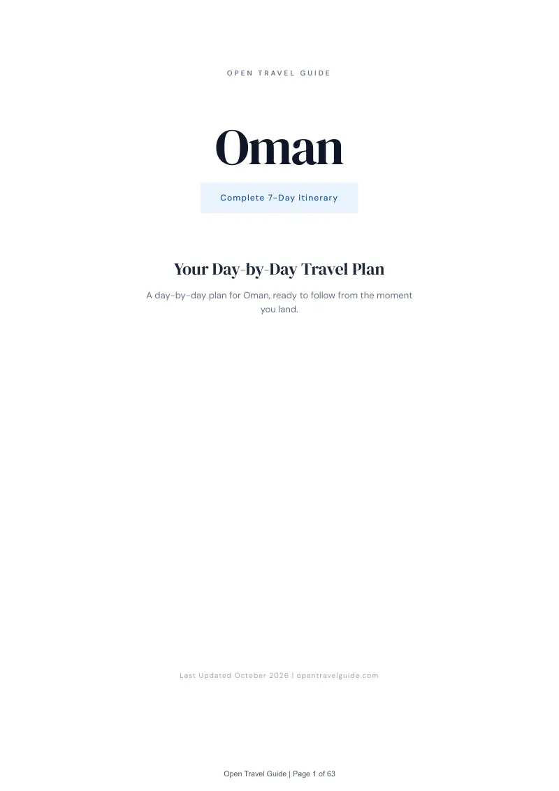 Oman 7-Day Itinerary: Cover
