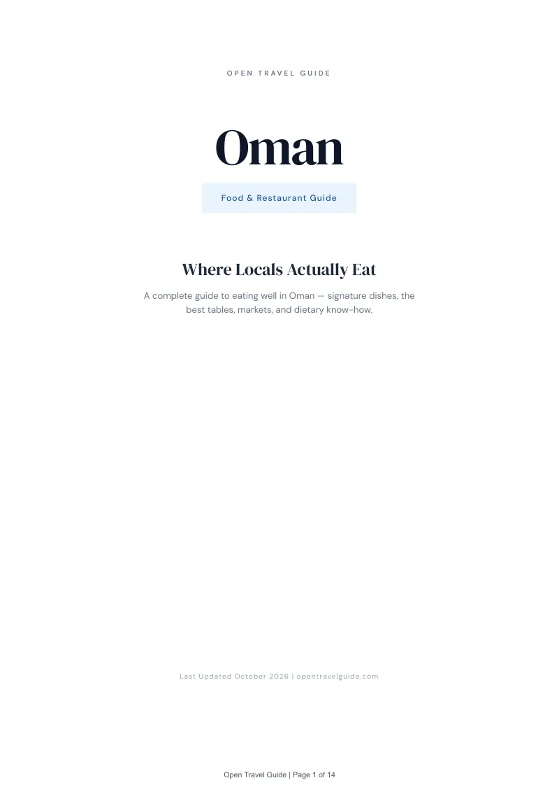 Oman Food & Restaurant Guide: Cover