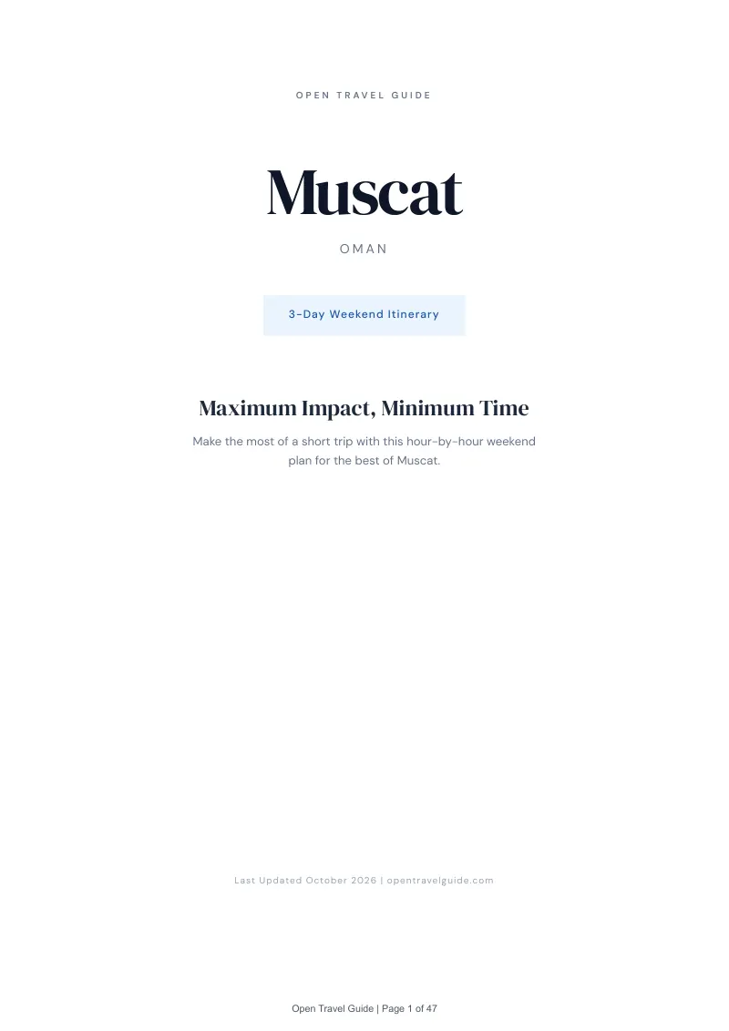 Muscat 3-Day Weekend Itinerary: Cover