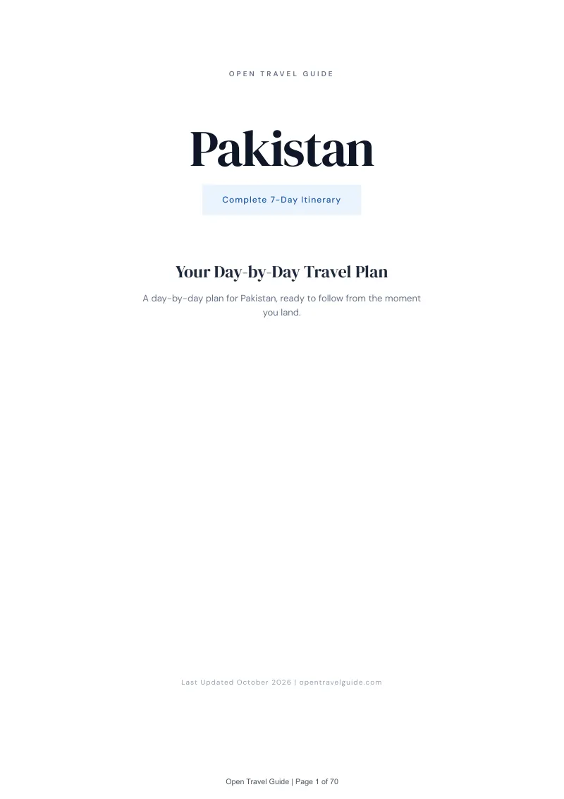 Pakistan 7-Day Itinerary: Cover