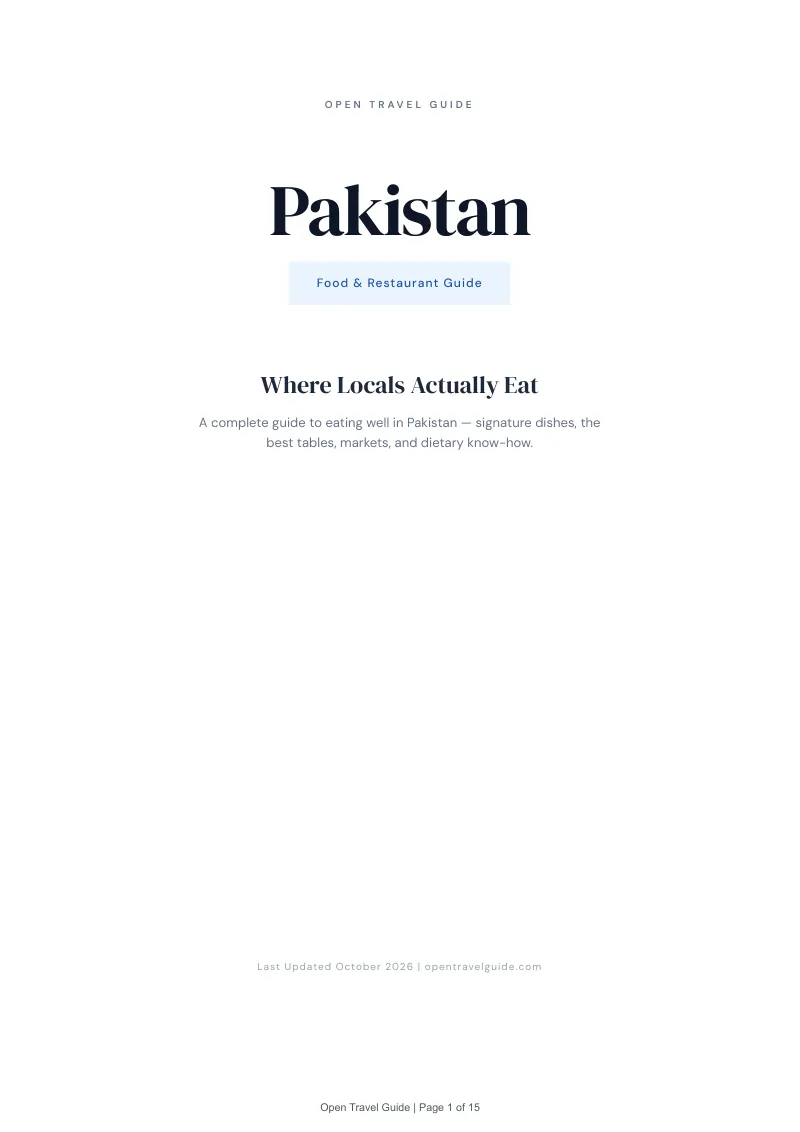 Pakistan Food & Restaurant Guide: Cover