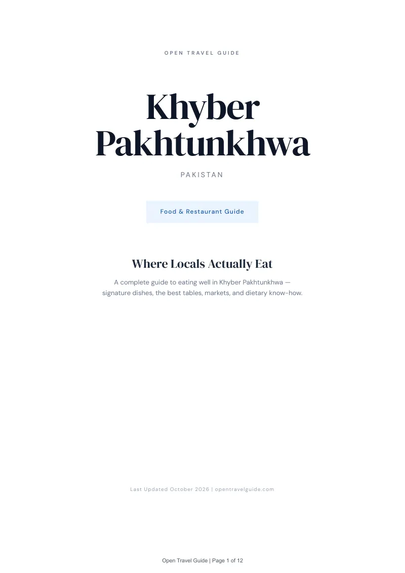 Khyber Pakhtunkhwa Food & Restaurant Guide: Cover