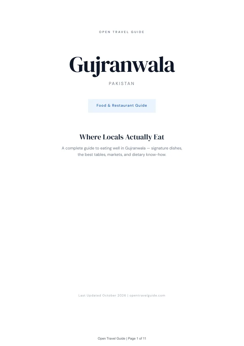 Gujranwala Food & Restaurant Guide: Cover