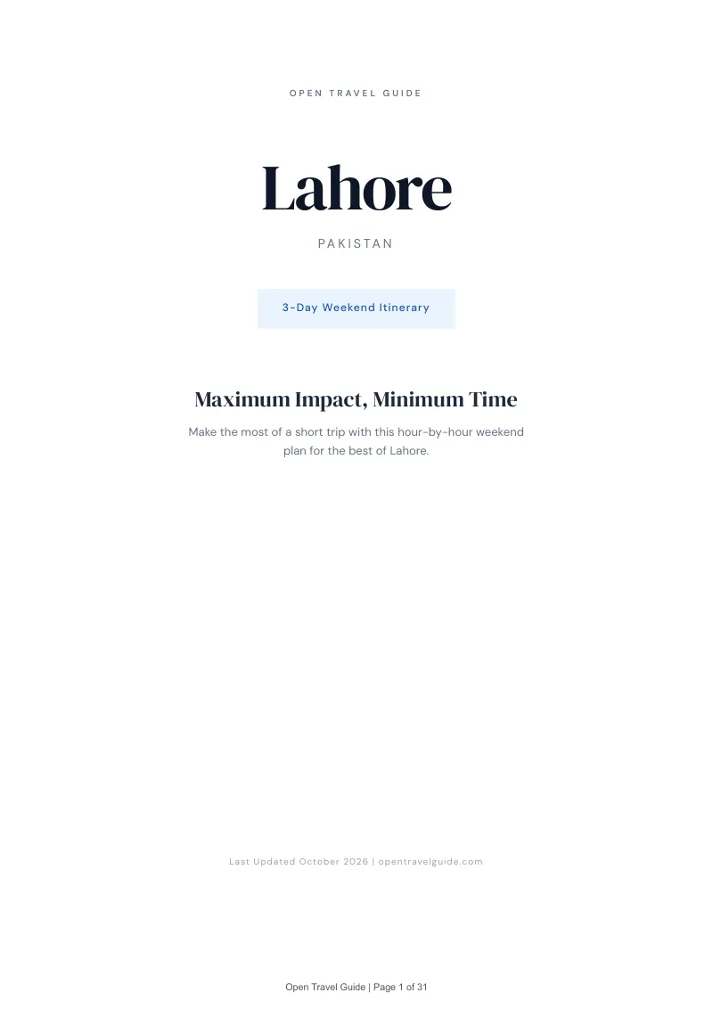 Lahore 3-Day Weekend Itinerary: Cover