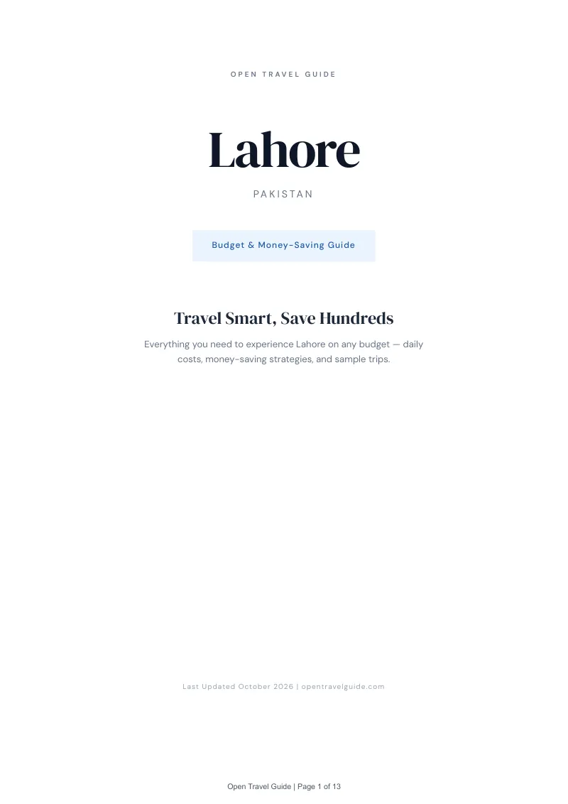 Lahore Budget & Money-Saving Guide: Cover