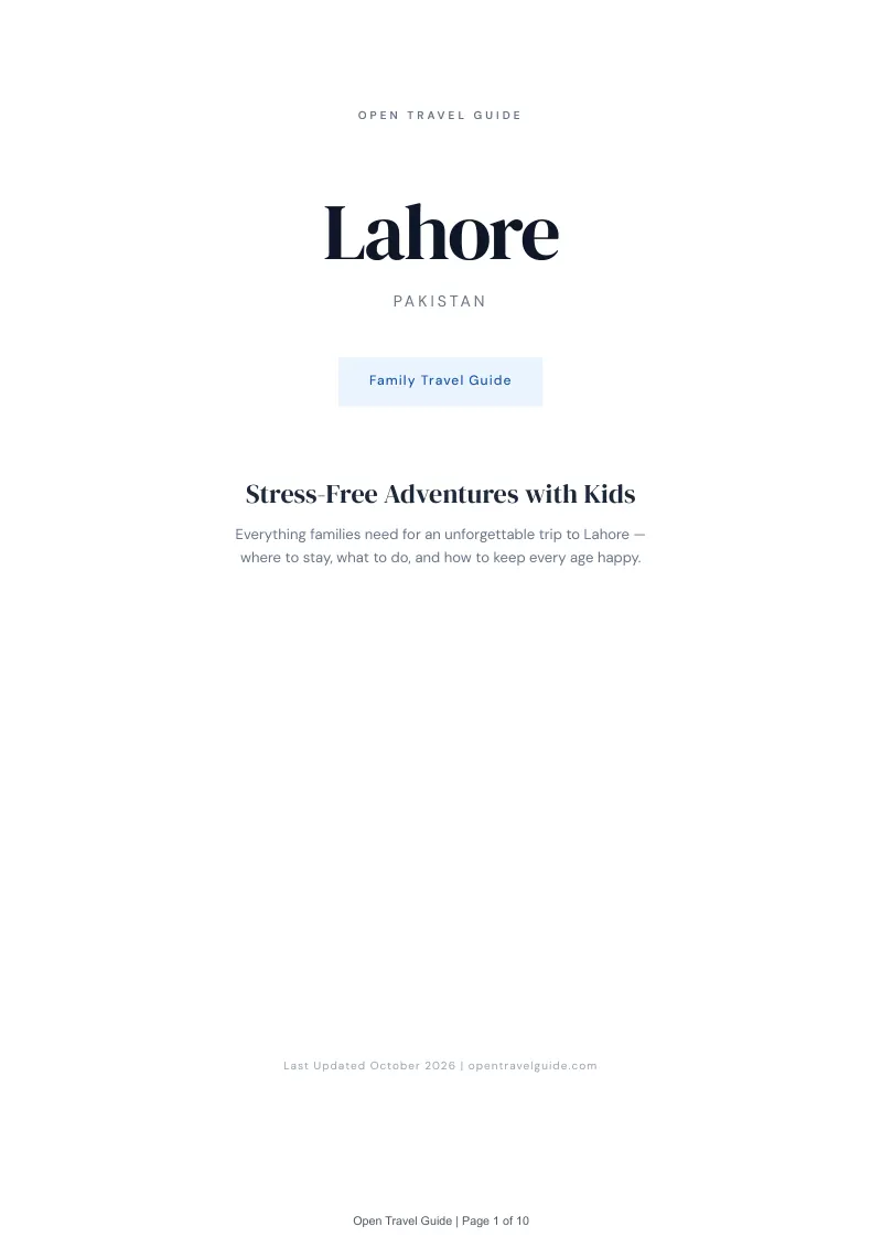 Lahore Family Travel Guide: Cover