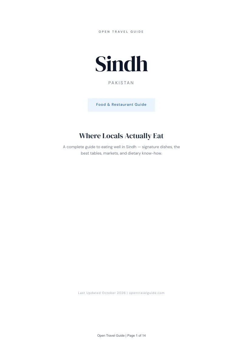 Sindh Food & Restaurant Guide: Cover