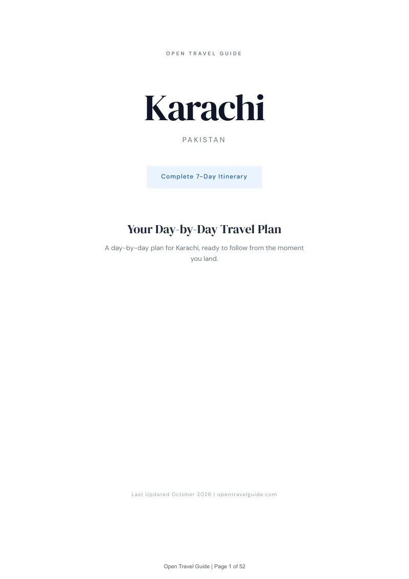 Karachi 7-Day Itinerary: Cover