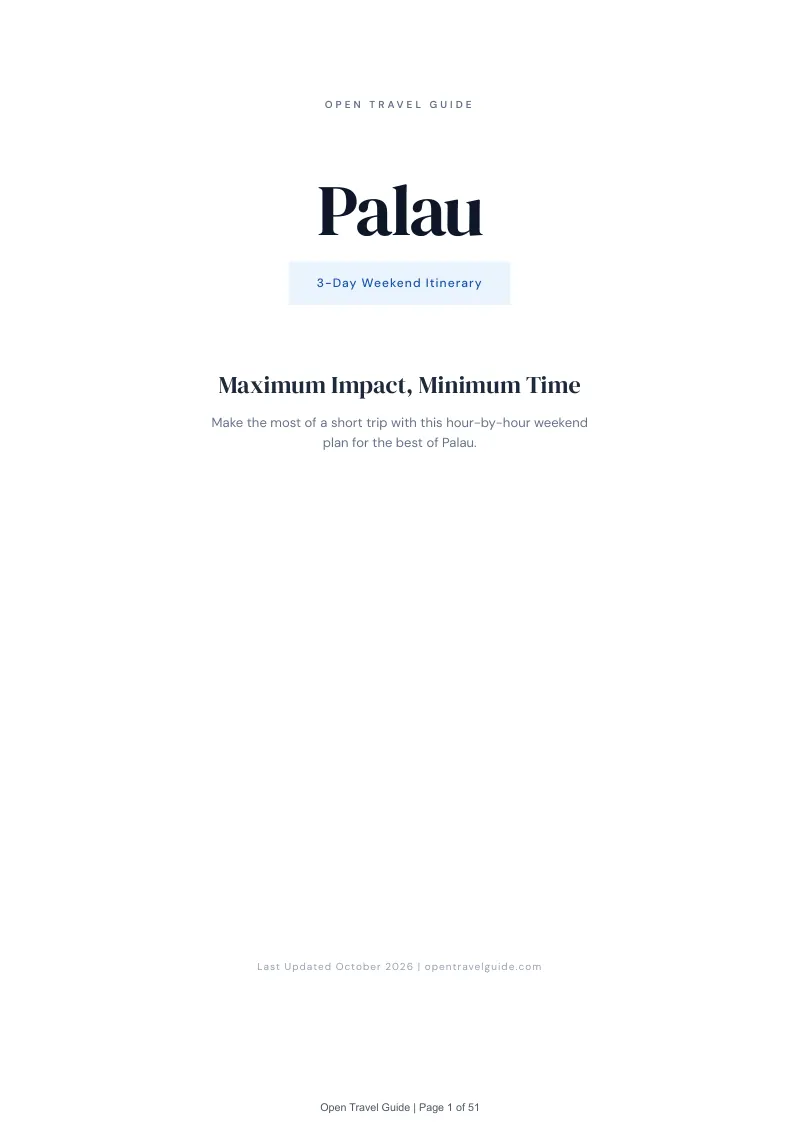 Palau 3-Day Weekend Itinerary: Cover
