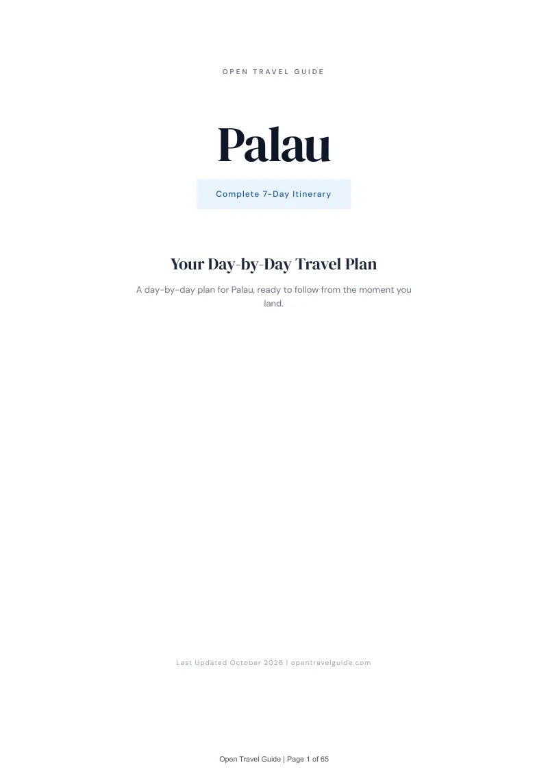 Palau 7-Day Itinerary: Cover