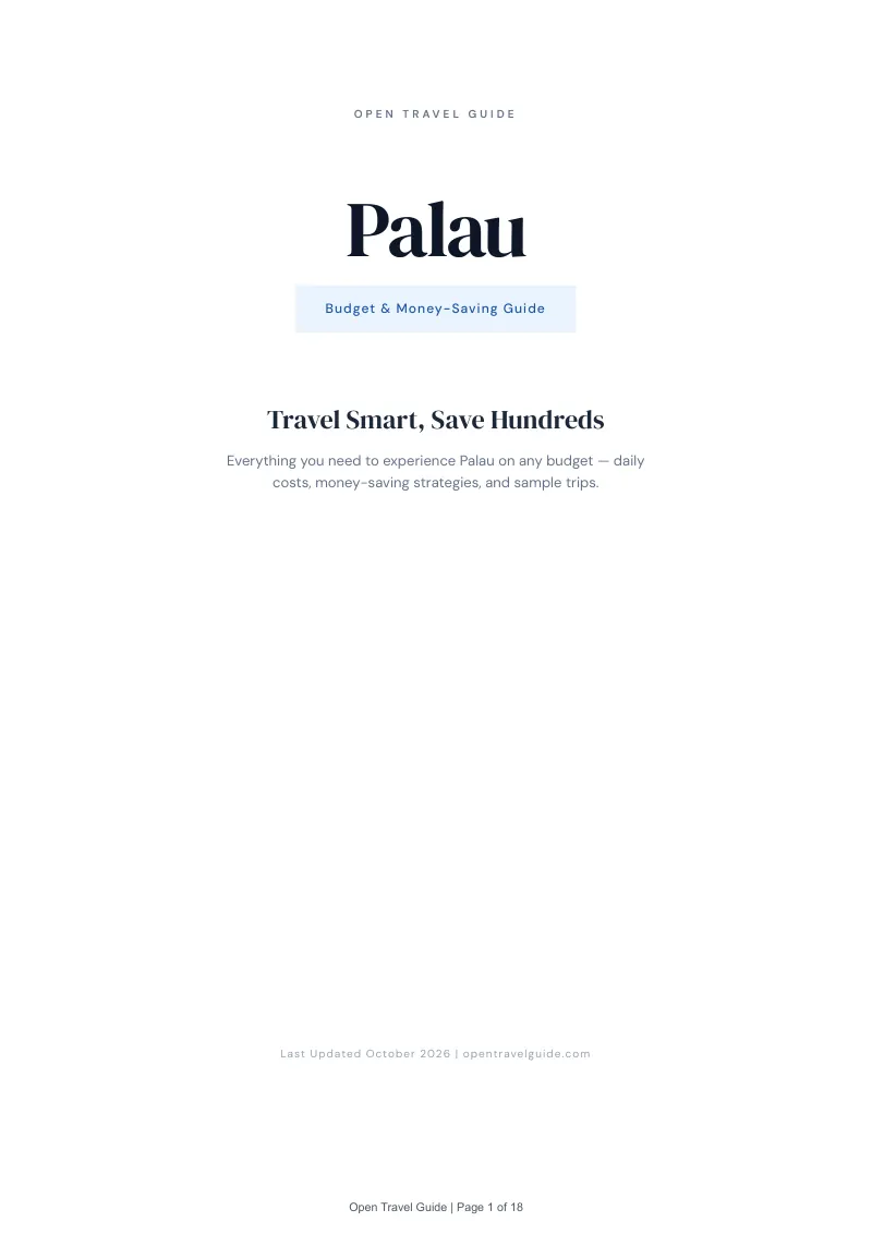 Palau Budget & Money-Saving Guide: Cover