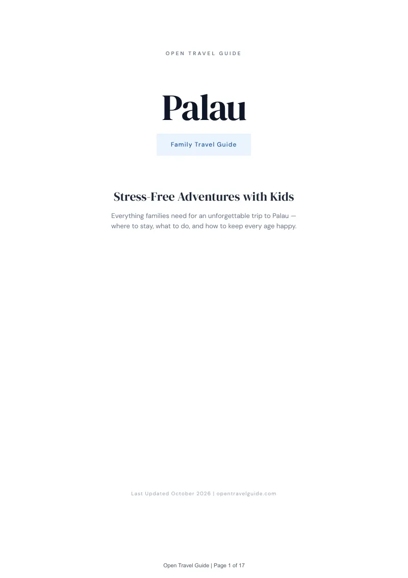Palau Family Travel Guide: Cover