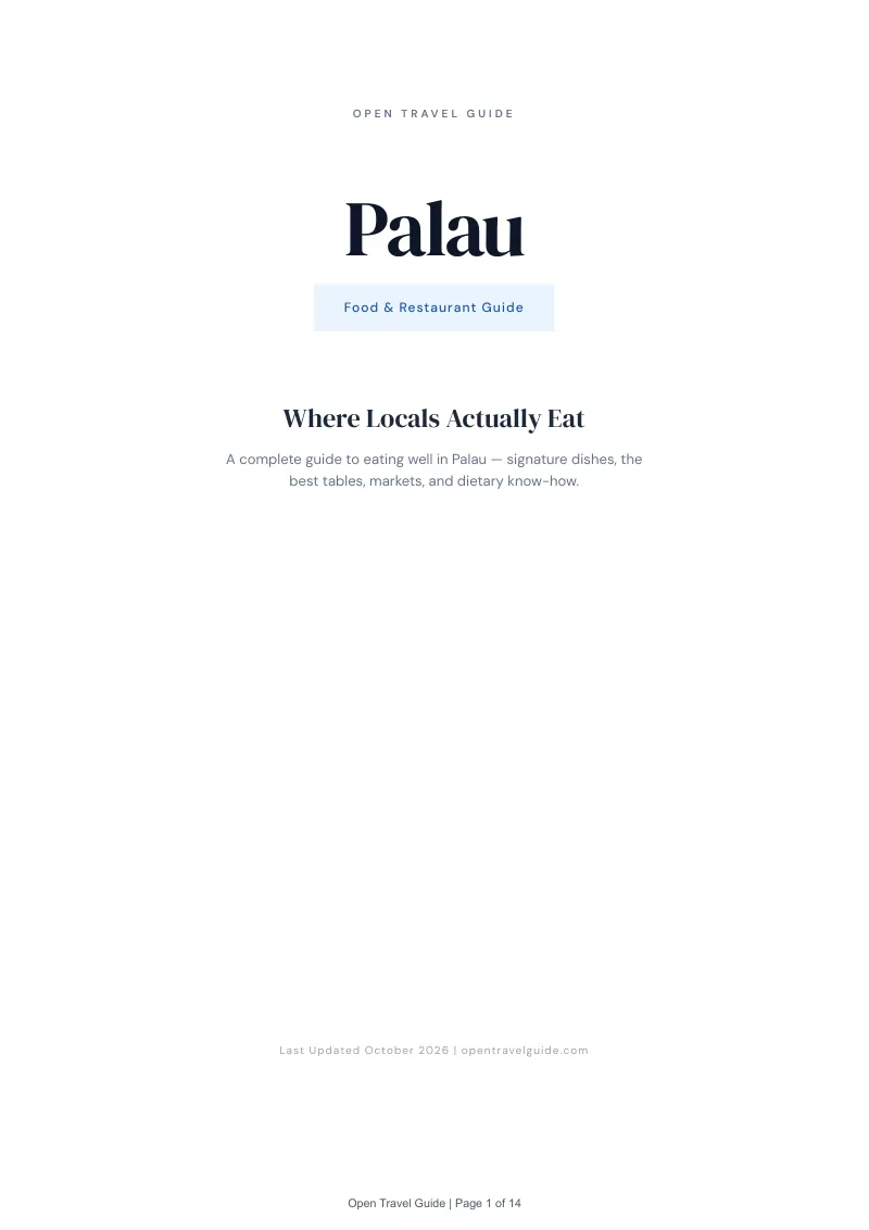 Palau Food & Restaurant Guide: Cover