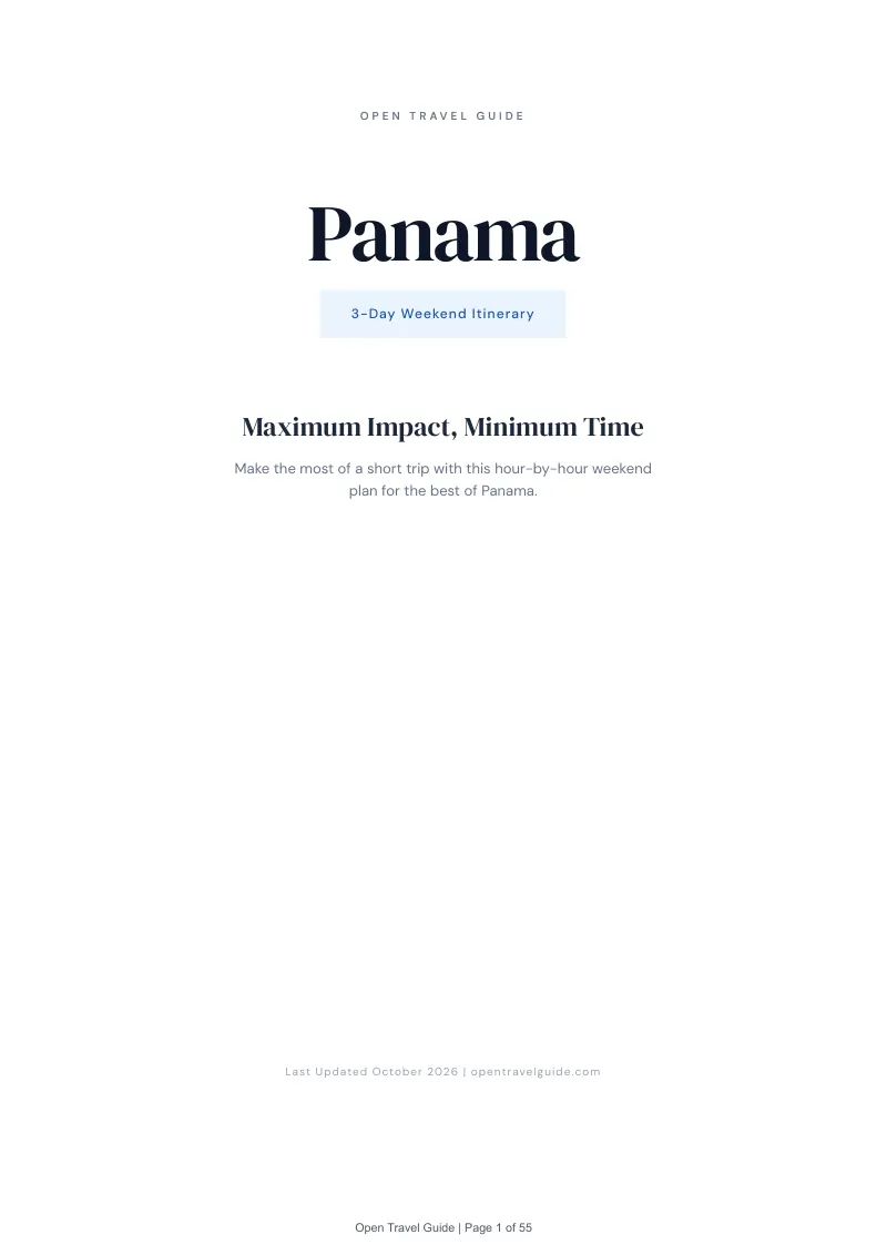Panama 3-Day Weekend Itinerary: Cover