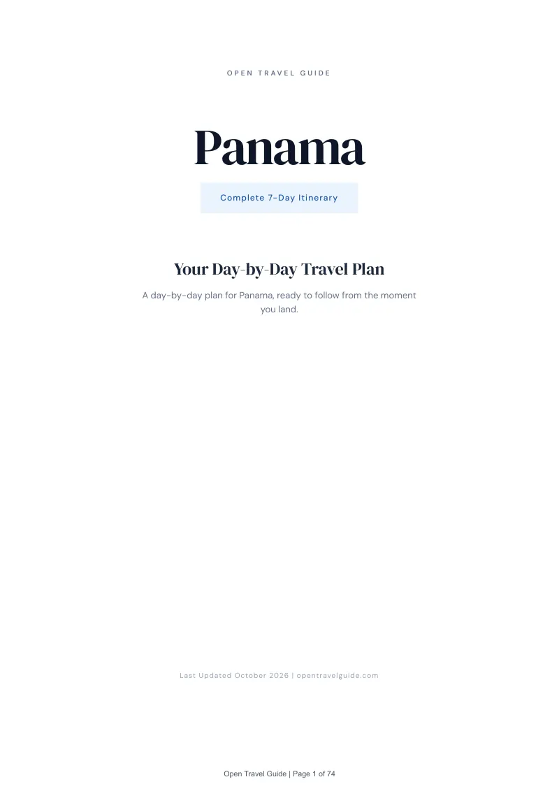 Panama 7-Day Itinerary: Cover