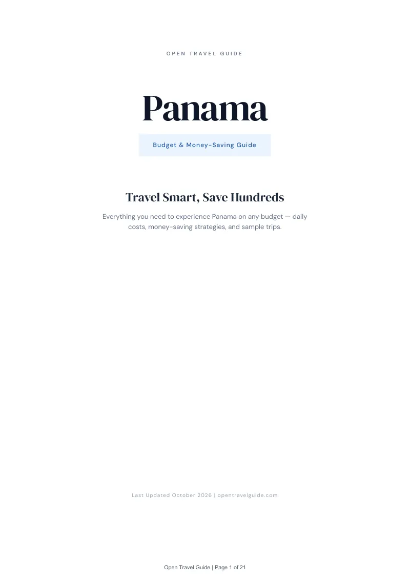 Panama Budget & Money-Saving Guide: Cover