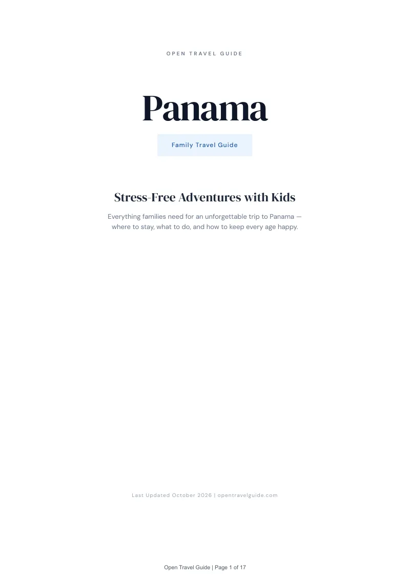 Panama Family Travel Guide: Cover