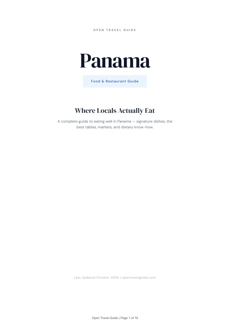 Panama Food & Restaurant Guide: Cover