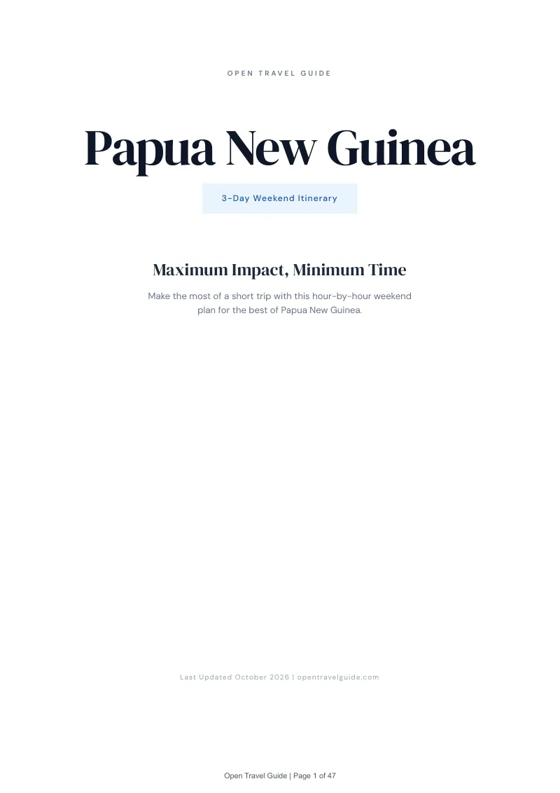 Papua New Guinea 3-Day Weekend Itinerary: Cover