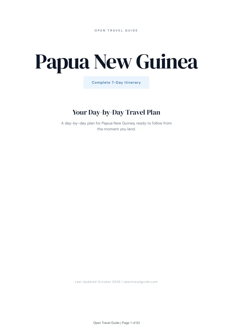 Papua New Guinea 7-Day Itinerary: Cover