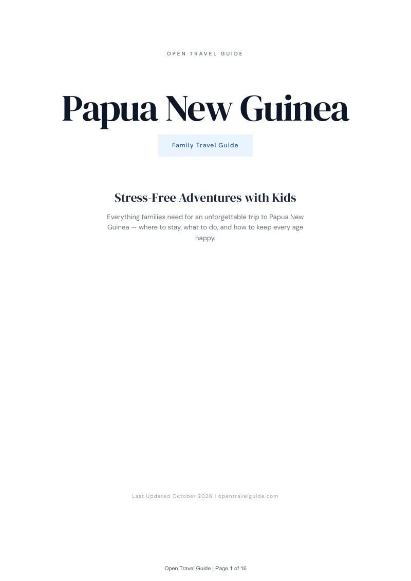 Papua New Guinea Family Travel Guide: Cover