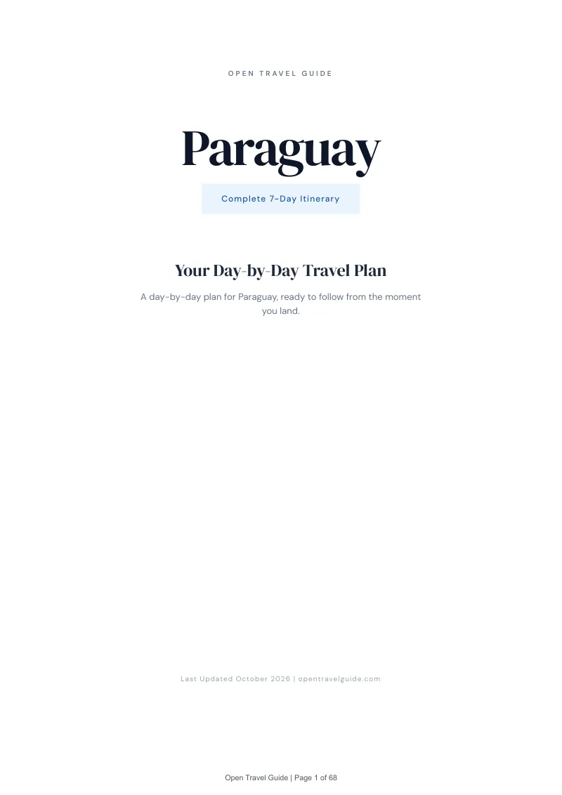 Paraguay 7-Day Itinerary: Cover