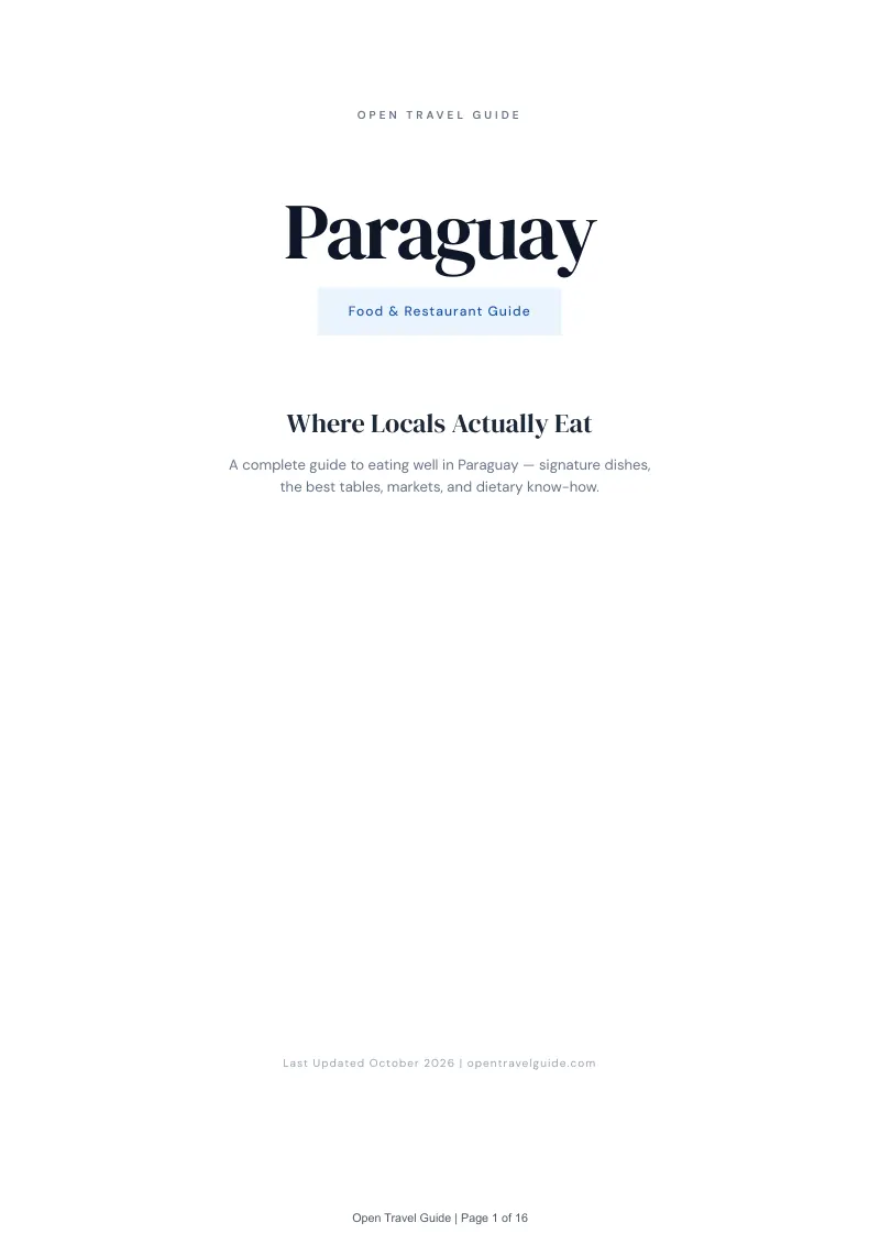 Paraguay Food & Restaurant Guide: Cover