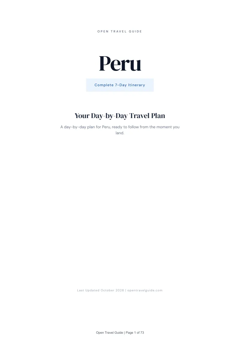 Peru 7-Day Itinerary: Cover