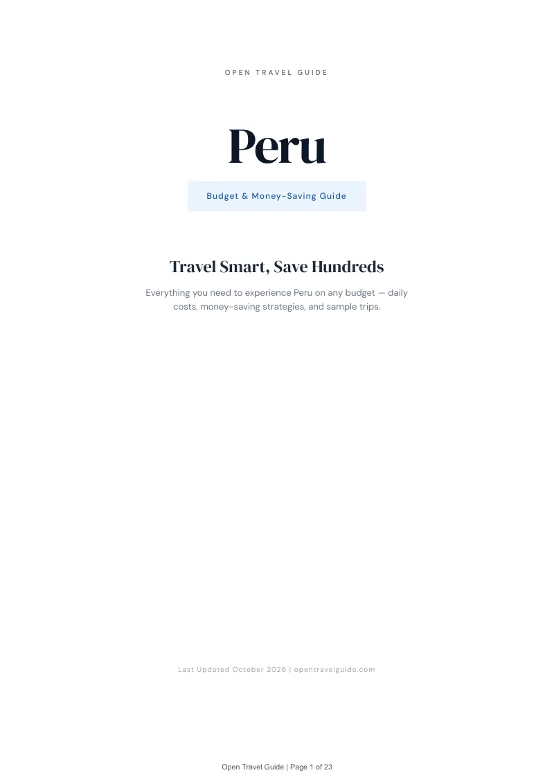 Peru Budget & Money-Saving Guide: Cover