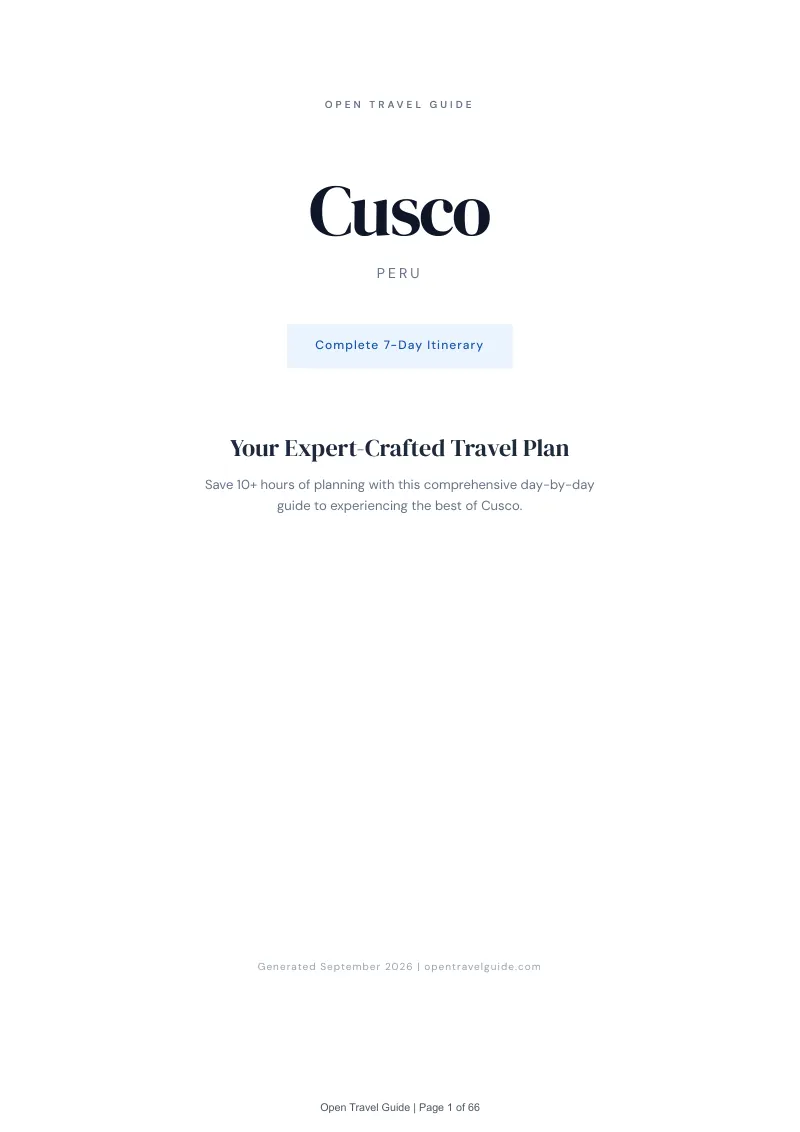 Cusco Complete Travel Bundle: 7-day itinerary · Cover