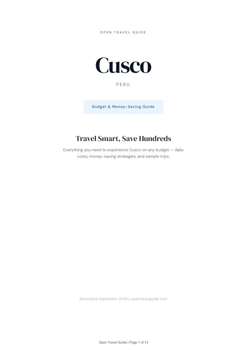 Cusco Complete Travel Bundle: Budget guide · Cover