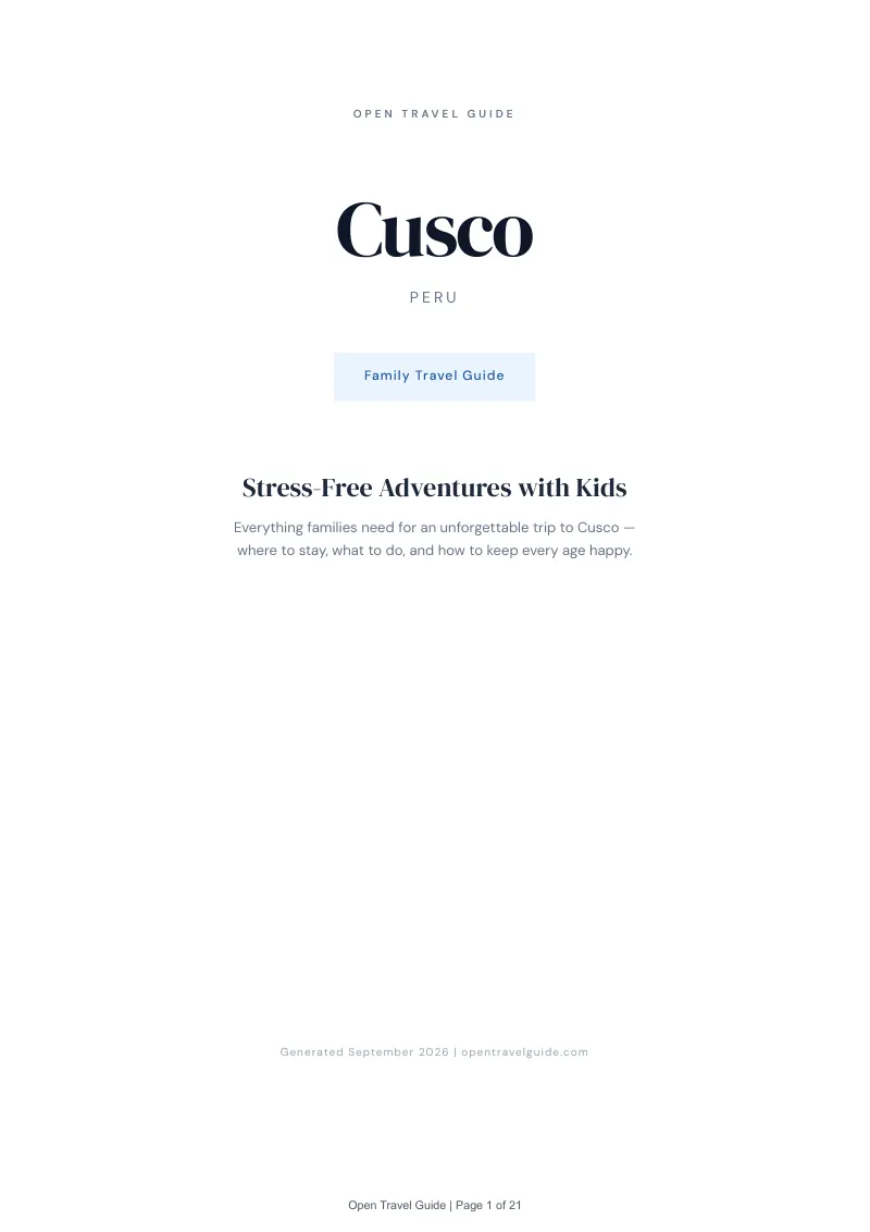 Cusco Complete Travel Bundle: Family guide · Cover