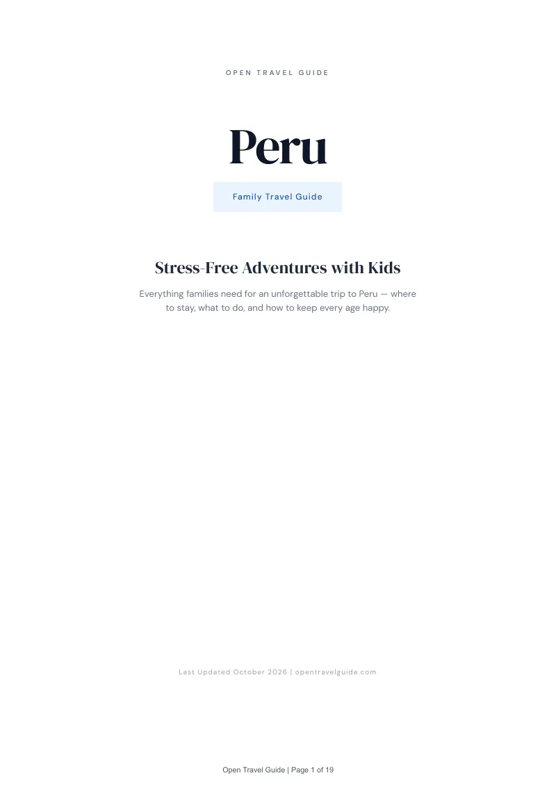 Peru Family Travel Guide: Cover